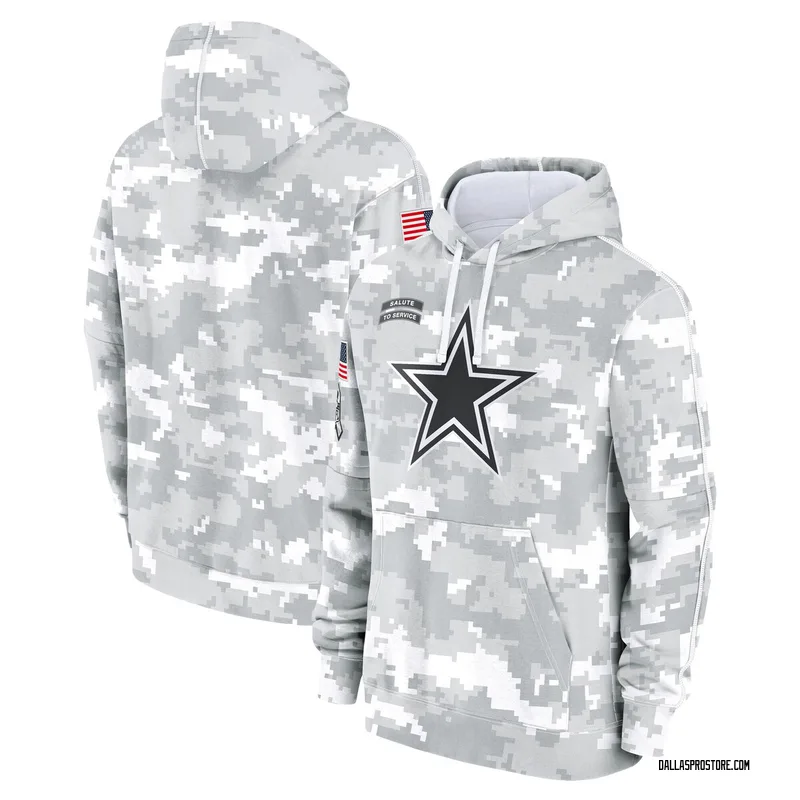 Arctic Camo Men's Dallas Cowboys 2024 Salute to Service Club Fleece Pullover Hoodie