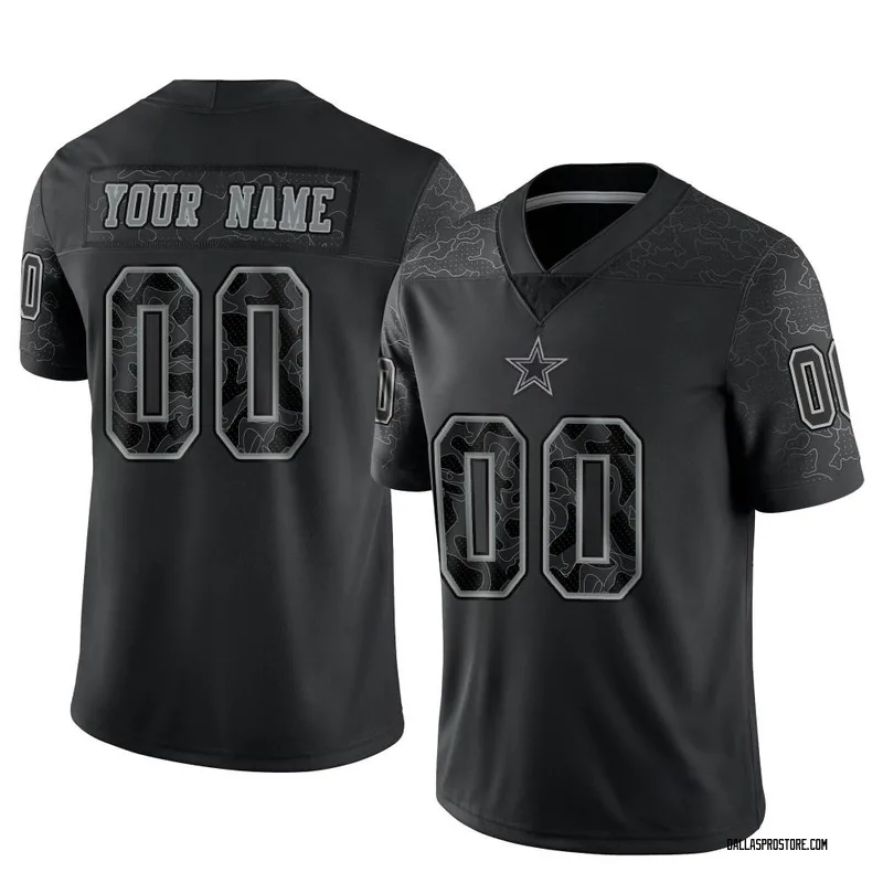 Black Youth Custom Dallas Cowboys Limited Reflective Jersey