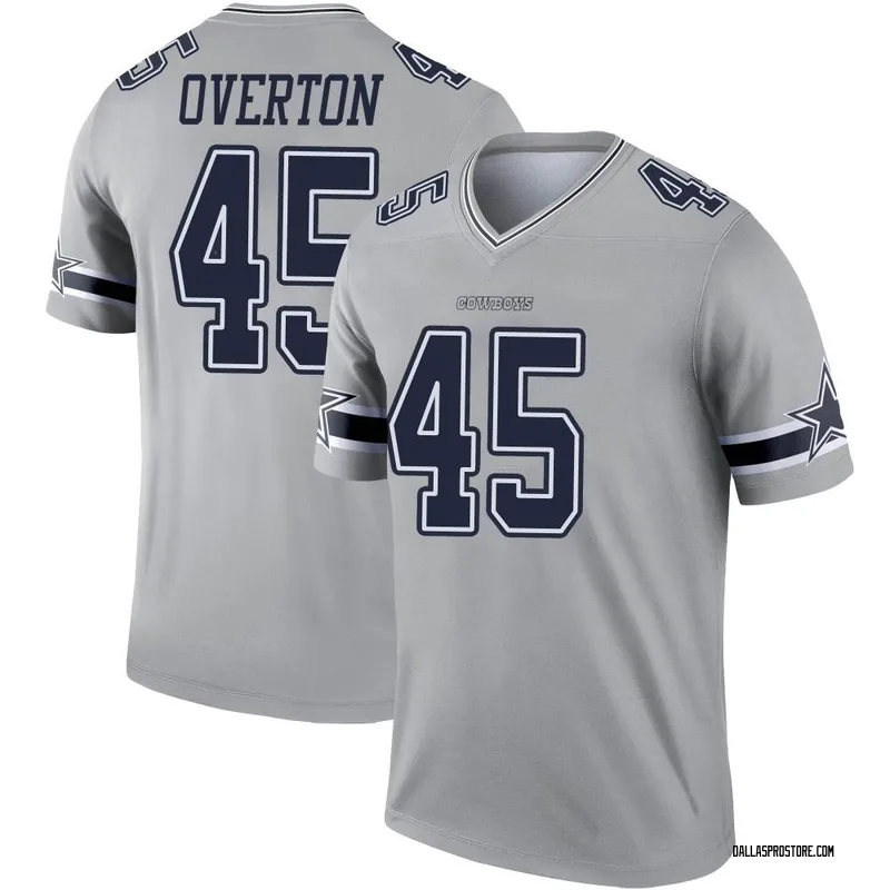 Matt Overton Dallas Cowboys Men's Gray Name & Number Logo T-shirt 