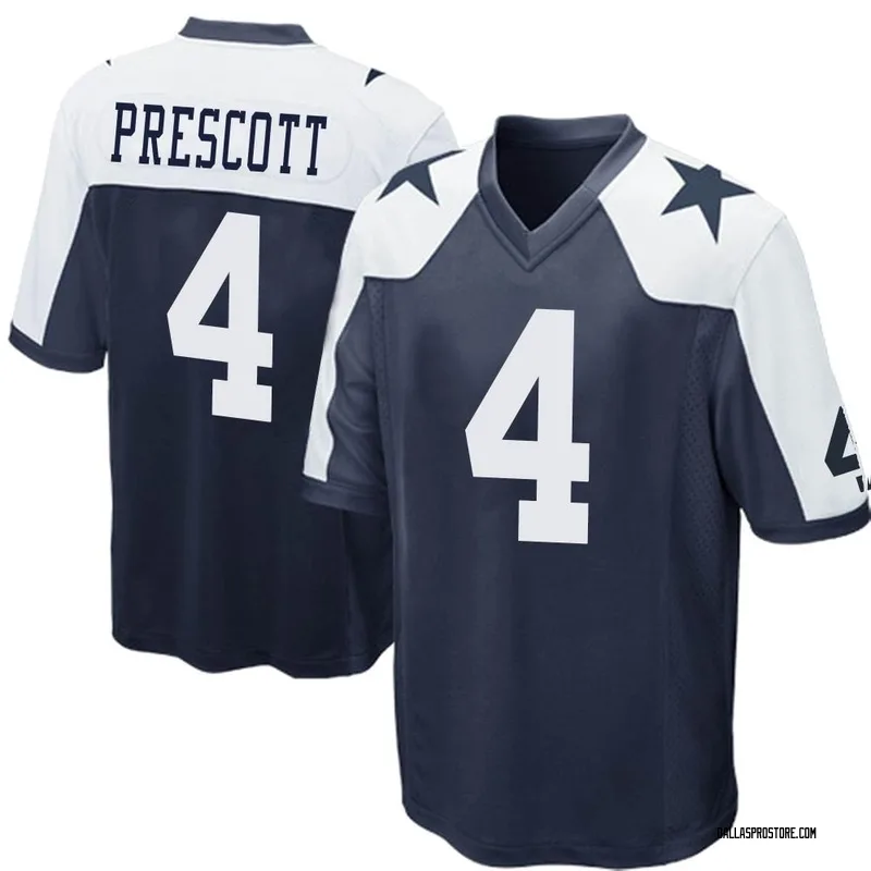 Navy Blue Men's Dak Prescott Dallas Cowboys Game Throwback Jersey