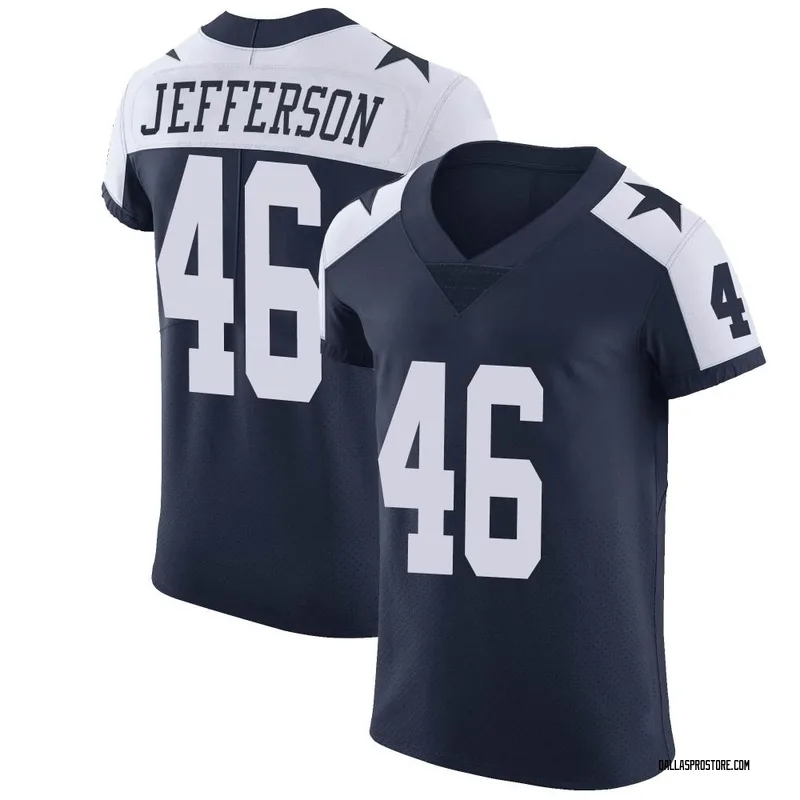 Nike Malik Jefferson Dallas Cowboys Men's Game Navy Blue Throwback Jersey