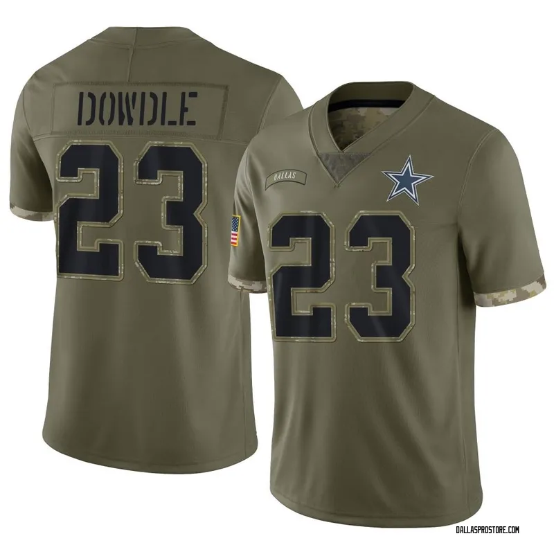 Rico Dowdle Dallas Cowboys Women's Legend Olive Salute to Service Scoop  Neck T-Shirt