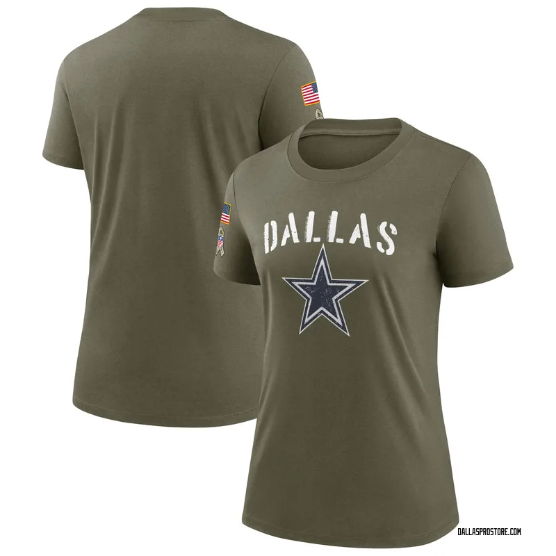 Tony Pollard Dallas Cowboys Men's Legend Olive Salute to Service T-Shirt