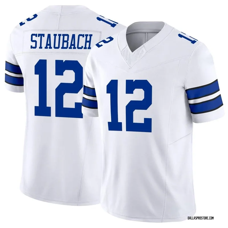 Roger Staubach Dallas Cowboys Men's Legend White Color Rush T-Shirt