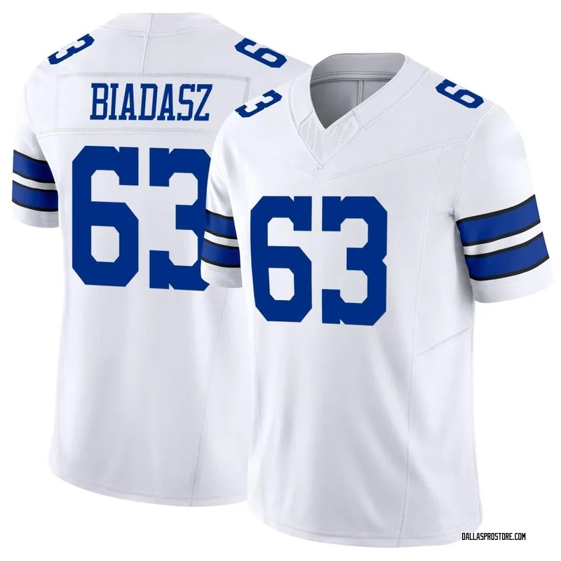 Cowboys Tyler Biadasz Jersey Draft White 63 Men's Limited Vapor 2020