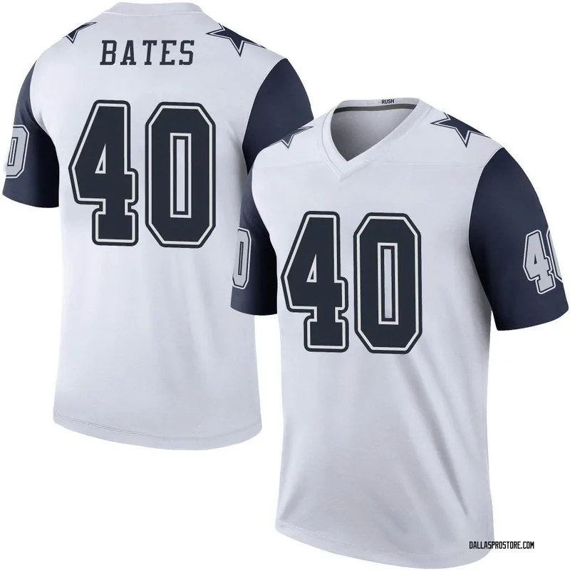 White Youth Bill Bates Dallas Cowboys Legend Color Rush Jersey